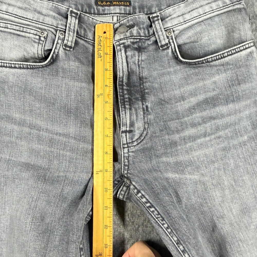Nudie Jeans Co Lean Dean Grey Slim Tapered Jeans Womens 32X36 Grey Wash Denim - Picture 4 of 13